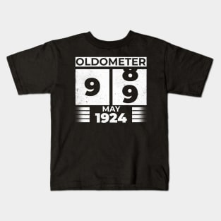 Oldometer 99 Years Old Born In May 1924 Kids T-Shirt